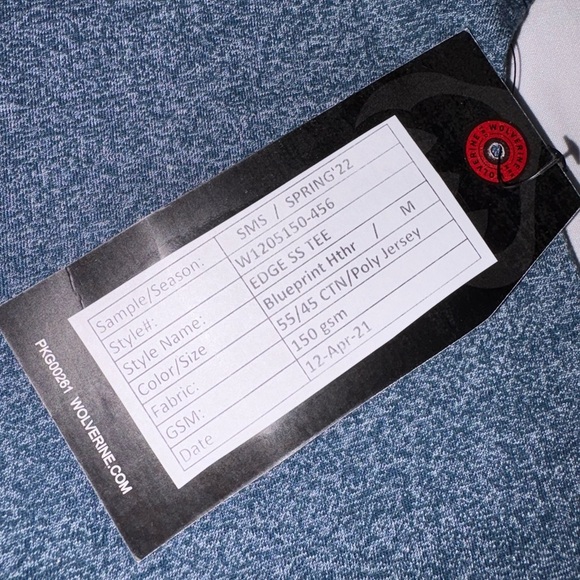 Wolverine NWT Men’s Size M Blueprint Heather Edge Short Sleeve Tee Shirt - Picture 5 of 7